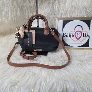 STEVE MADDEN MADDEN GIRL MINI POLYESTER TOTE BLACK W/ CHARMS AND SCARF NWTS